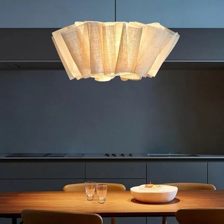Handmade woven rustic Nordic style chandelier in light colour ceiling light living room