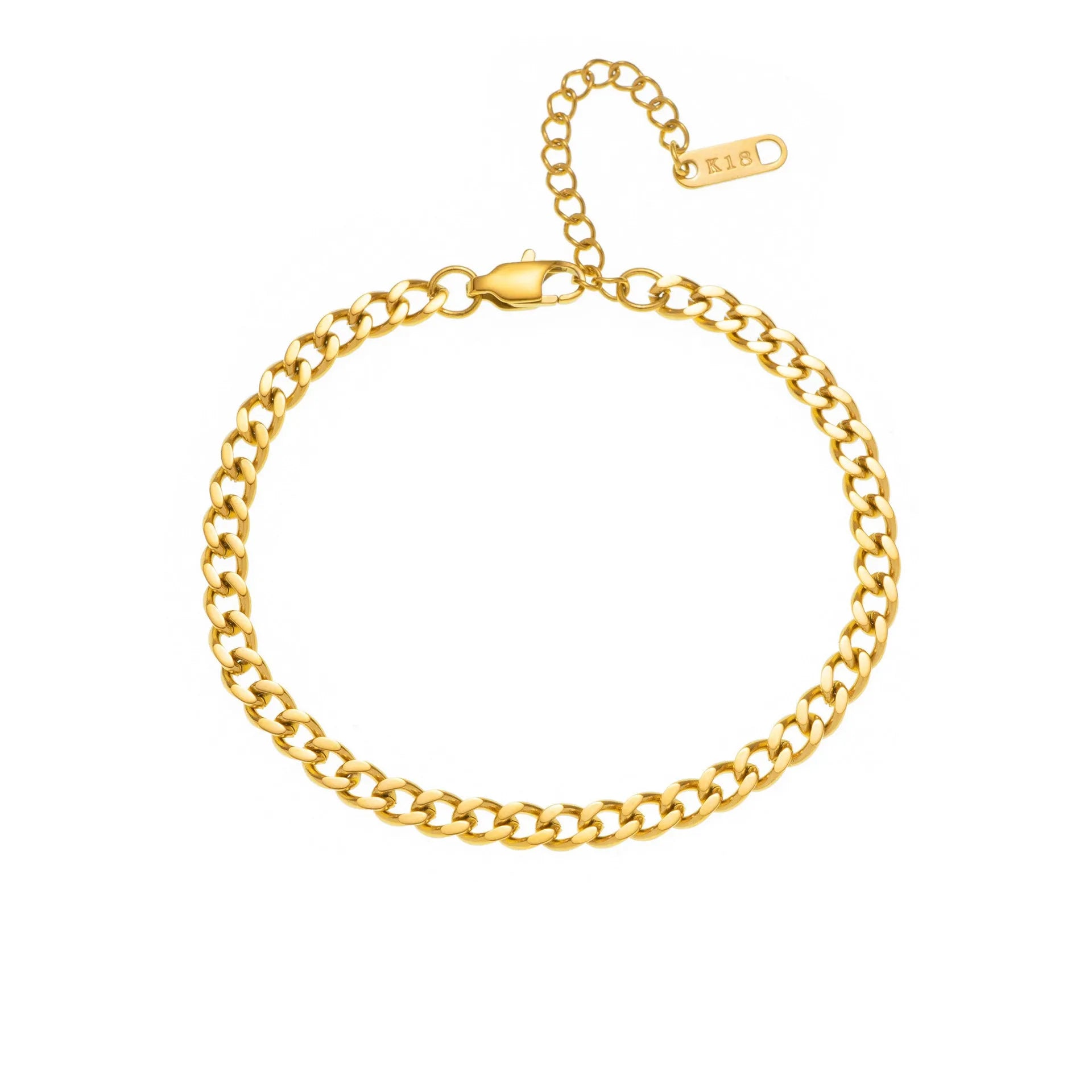 Gold or silver titanium steel necklace with a personalised letter, number, or heart pendant on a 40.5cm chain.