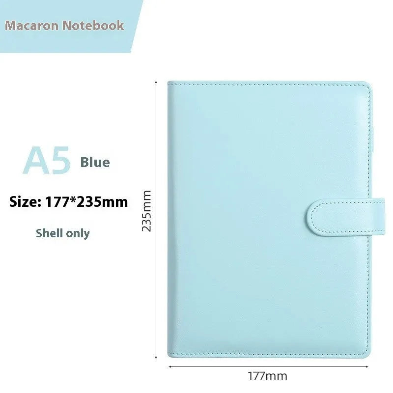 A5 PU leather notebook shell with zipper closure in solid colour options