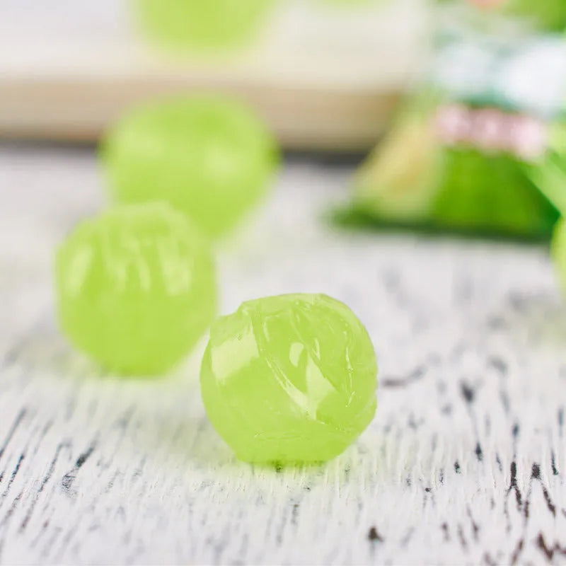 Three bags of hard candy: plum sugar, guava and tangerine peel flavours in 350g and 355g sizes