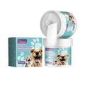 Single dog dental cleaning finger muff for tartar removal, showing size of 7.6 by 8.8 centimetres.