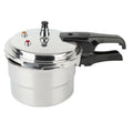 White aluminium alloy pressure cooker 22cm with 5 litre capacity on a modern kitchen counter