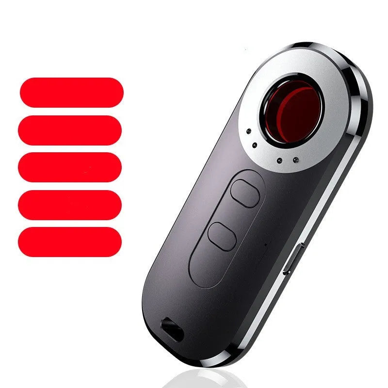 Compact USB-powered infrared anti-surveillance detector measuring 91mm x 37mm x 13mm