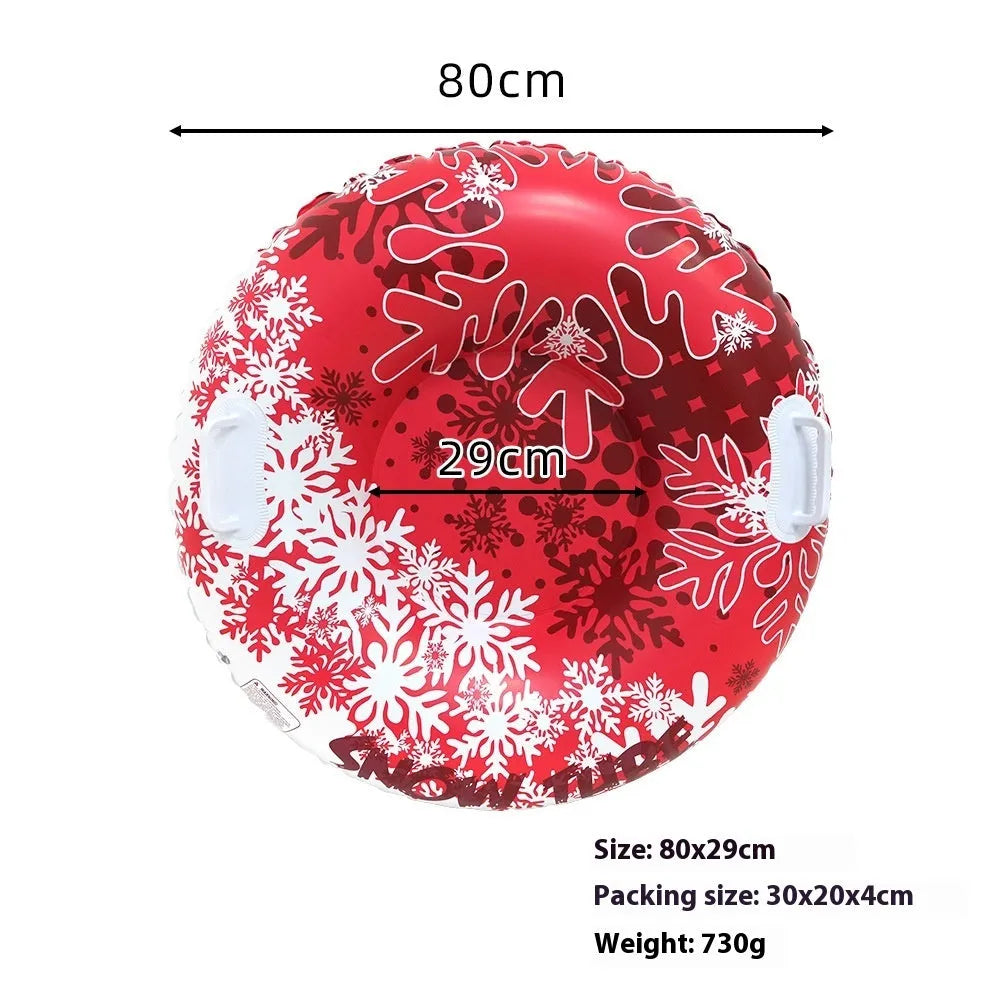 PVC winter ski ring toy with creative printed design showing winter sports imagery