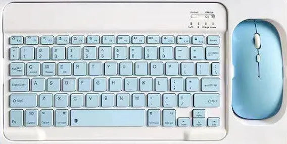 10-inch Bluetooth keyboard and wireless mouse set in multiple solid colours including pink, green, and yellow