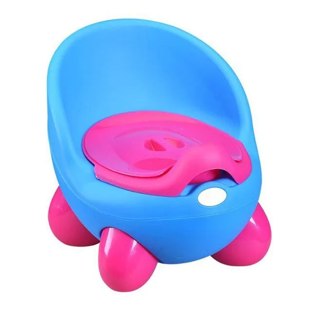 Dandan cartoon-designed baby toilet training stool in blue, made of PP plastic.