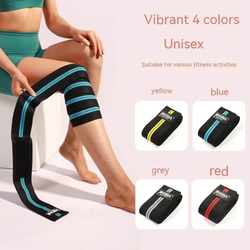 Adjustable adult knee pads in blue grey red yellow for weightlifting squatting cycling sports protection