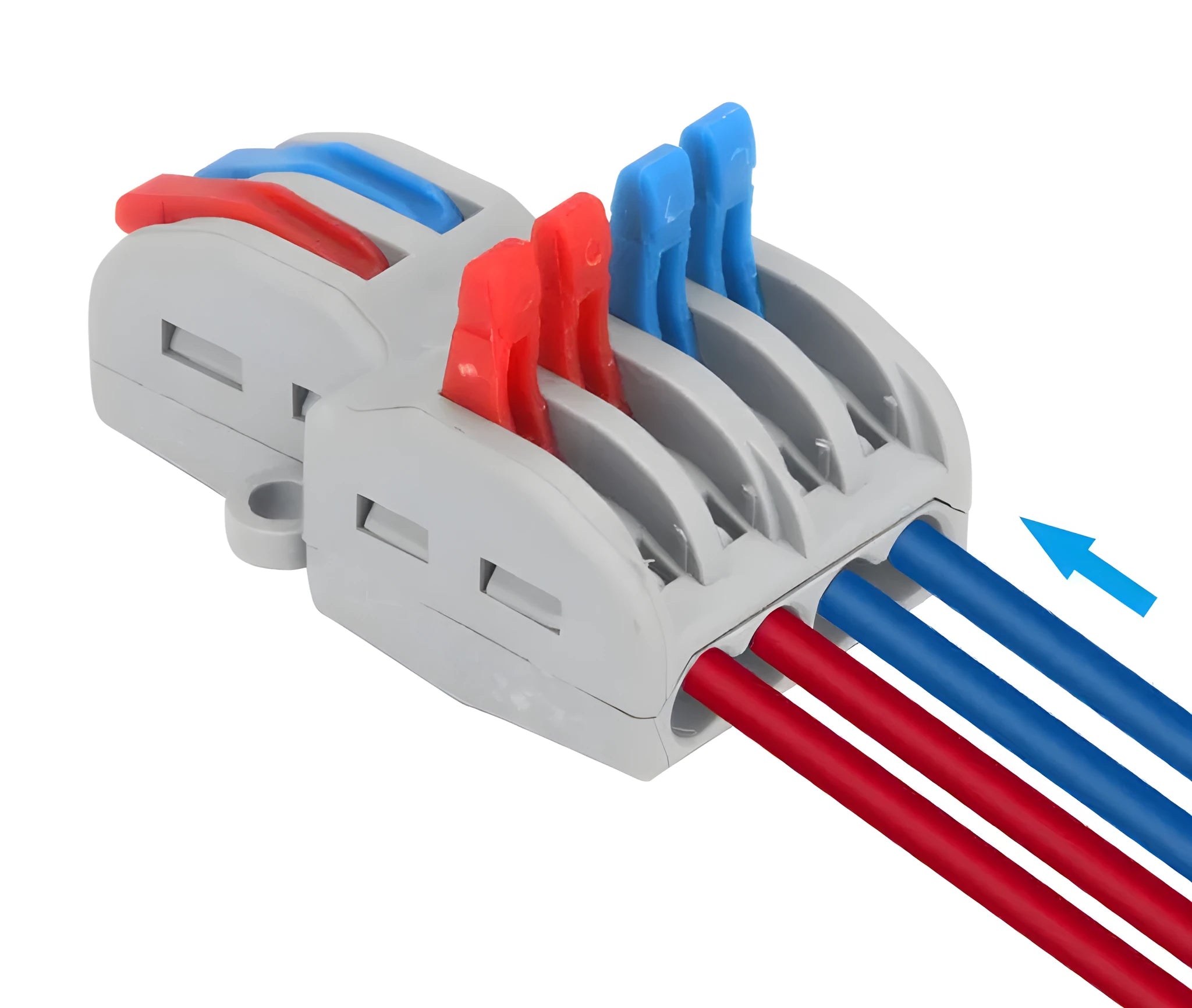 A quick wire connector terminal block with a fire insulation shell, suitable for 0.08-4.0mm² wires and rated for 32A.