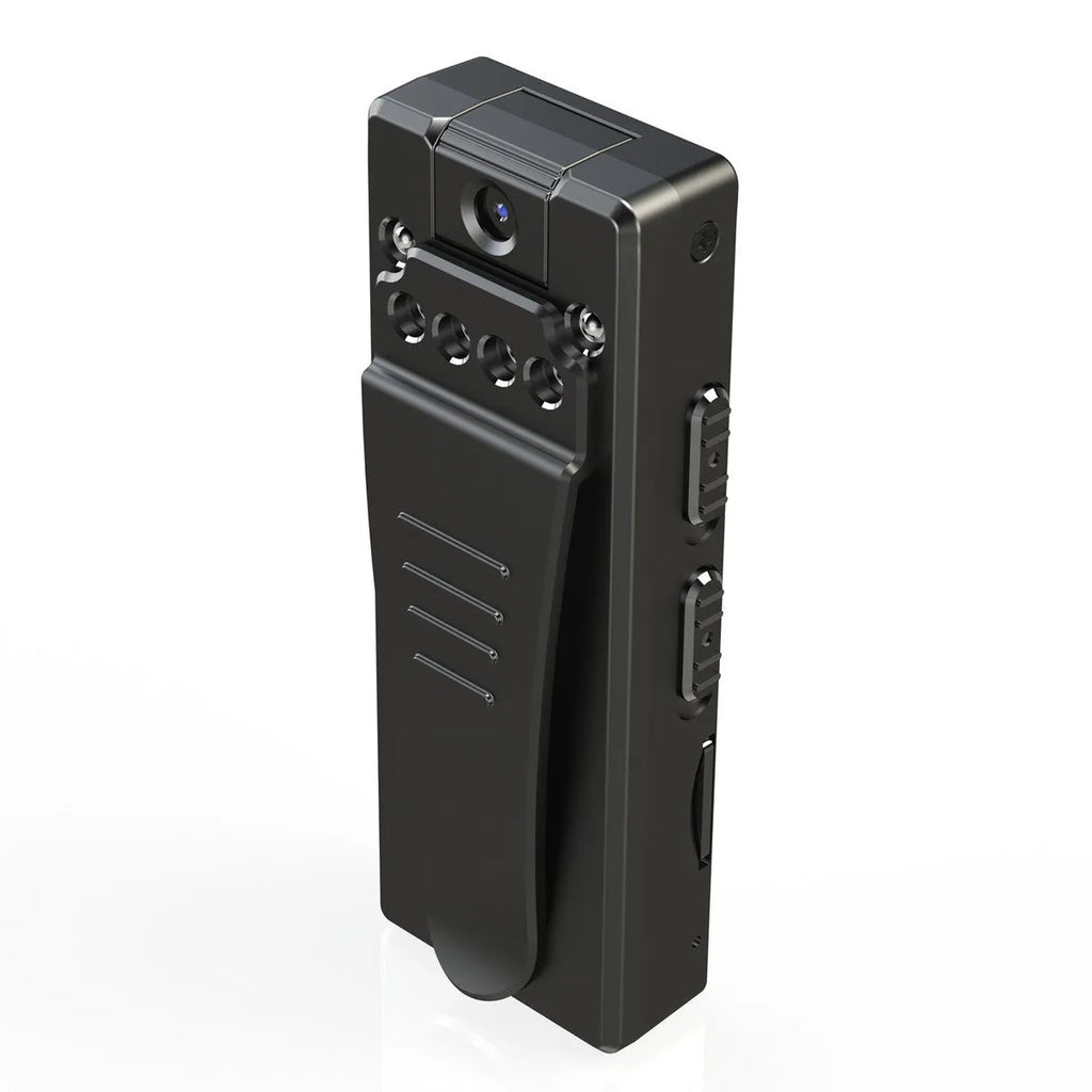 Black 1080p HD DV home camera with 90-degree rotation on a flat surface.