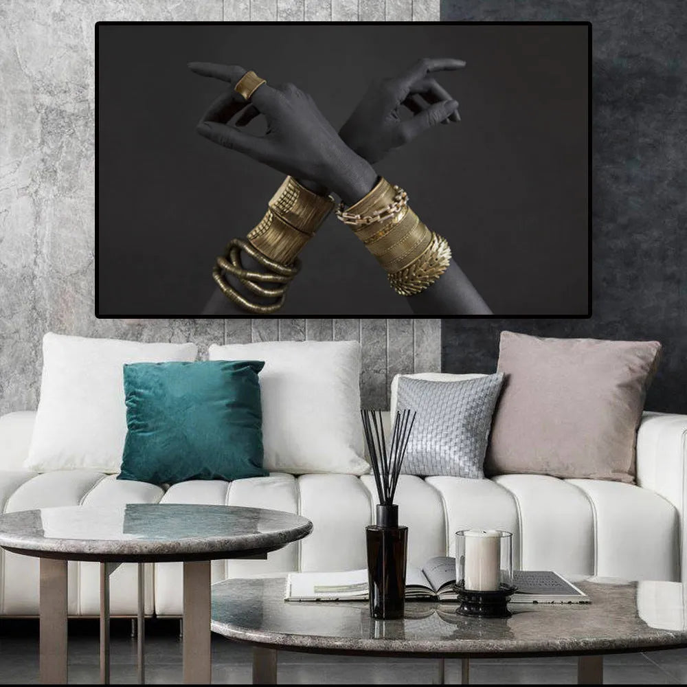 Modern frameless canvas painting poster with landscape design for living room wall