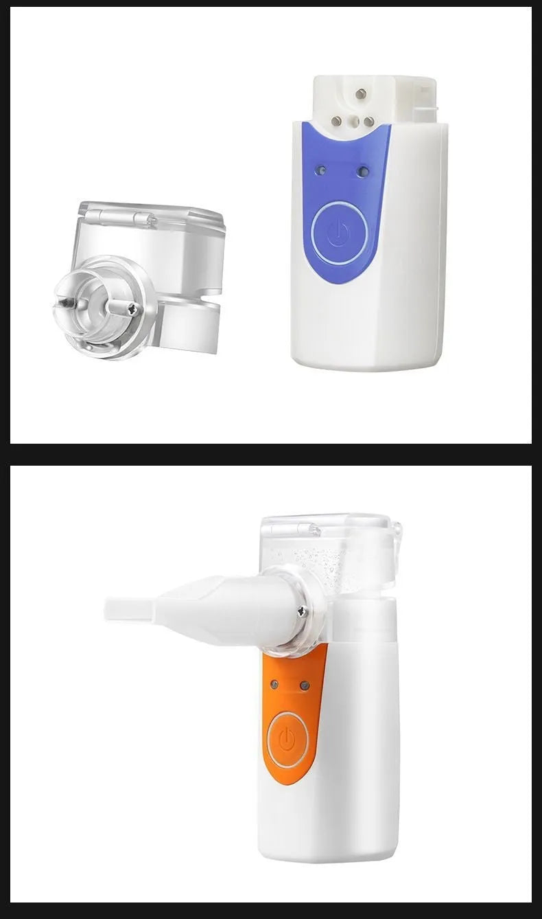 Columnar plastic USB handheld nebuliser with single fog outlet for household drug atomisation