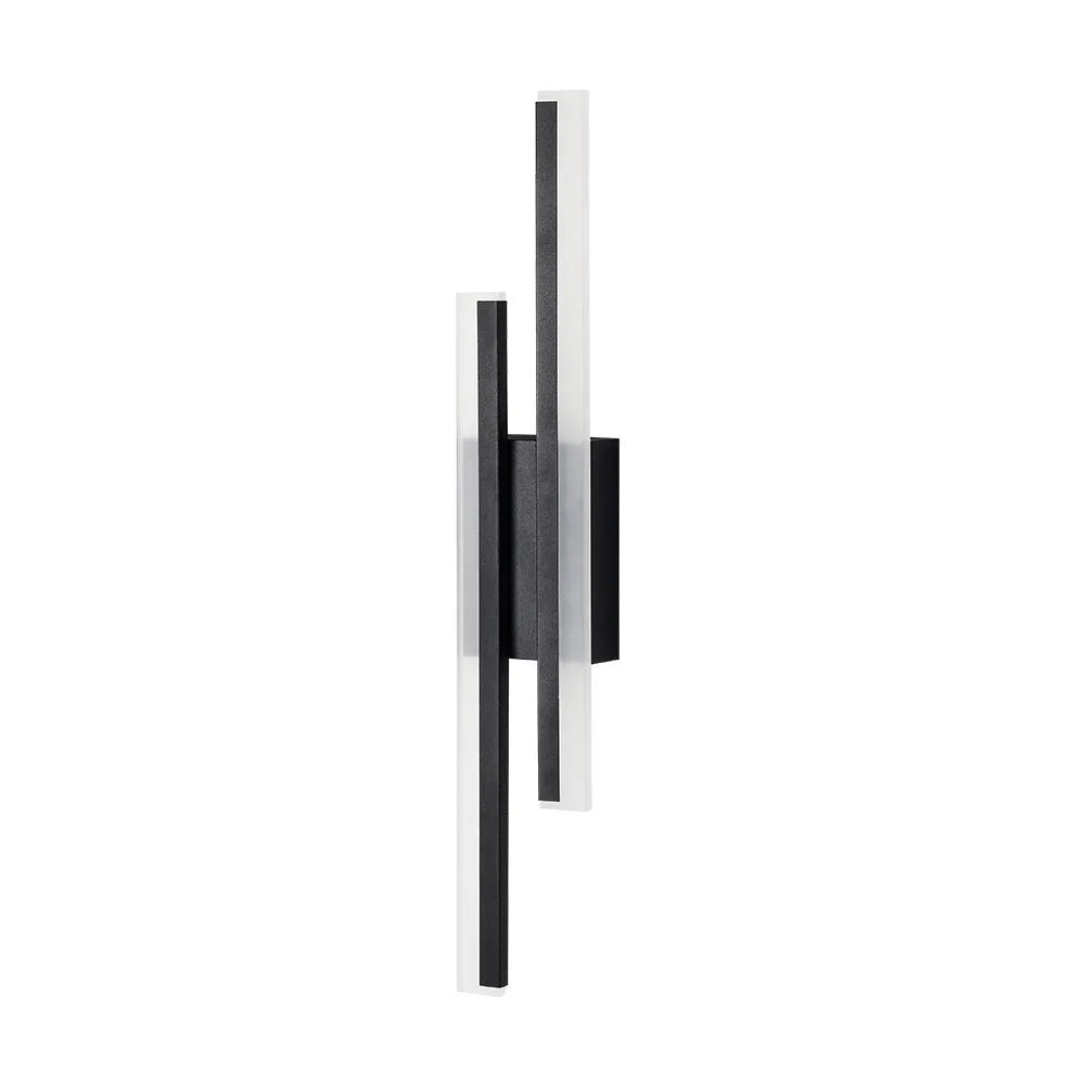 500mm gold finish double line wall lamp with tri-colour warm white lighting