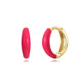 Epoxy resin oval curved earrings in geometric U-shape design with seven colour options