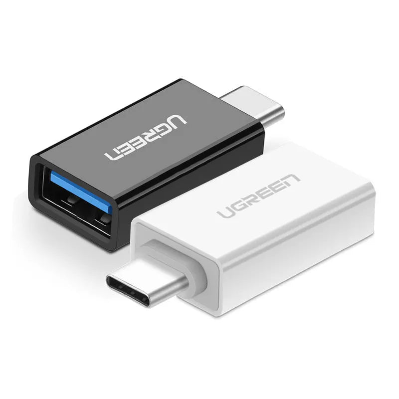 USB C OTG adapter USB 3.0 for Android phones in silver aluminium shell