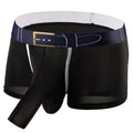 Men's solid colour Ice Silk boxer shorts on a mid waist, showing the grey colour option.