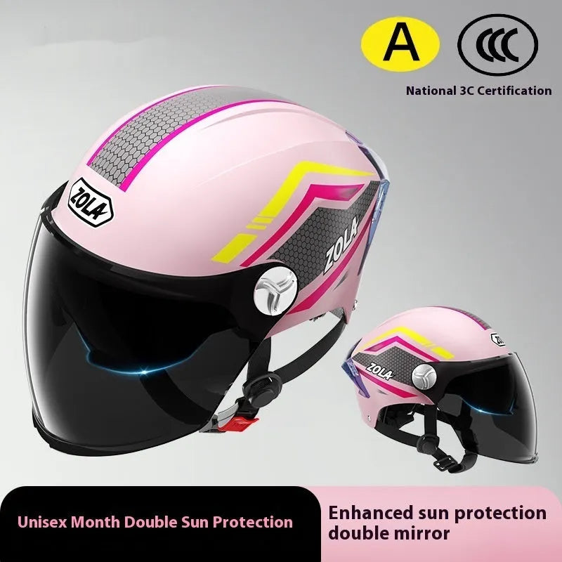 Children's 3C-certified motorcycle half helmet in various colour options with mirror finishes