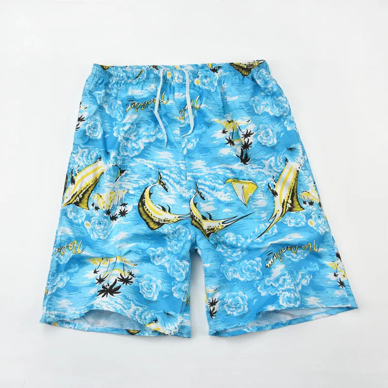 Men's floral print swimming trunks in multiple colour variations for pool and beach wear