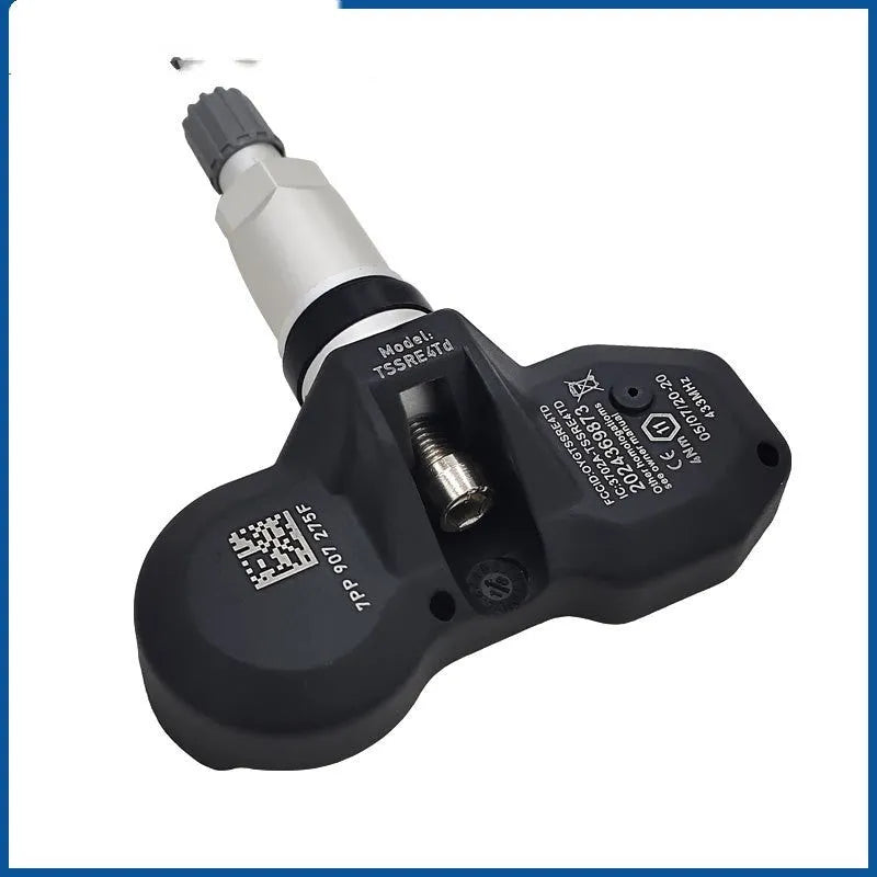Black car tyre pressure monitor sensor for Audi vehicles, direct replacement TPMS unit