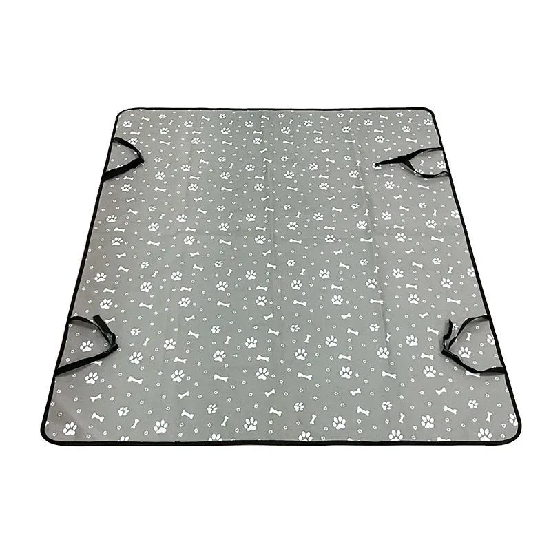 Water resistant cloth car pet mat for dogs in rear seat with dog bone print pattern