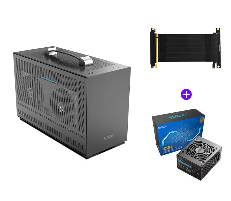 Hummingbird PRO mini-ITX desktop computer chassis in titanium grey and white colour options