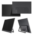 Black 15.6-inch portable LED monitor with IPS panel and Full HD resolution for office use