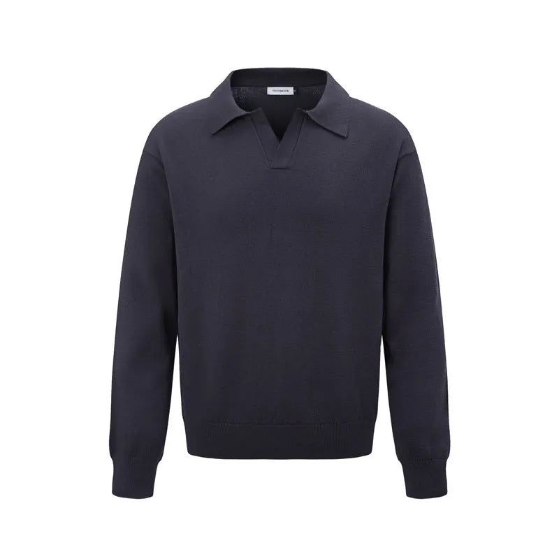Men's loose fit acrylic pullover sweater in black, dark grey and creamy white colours