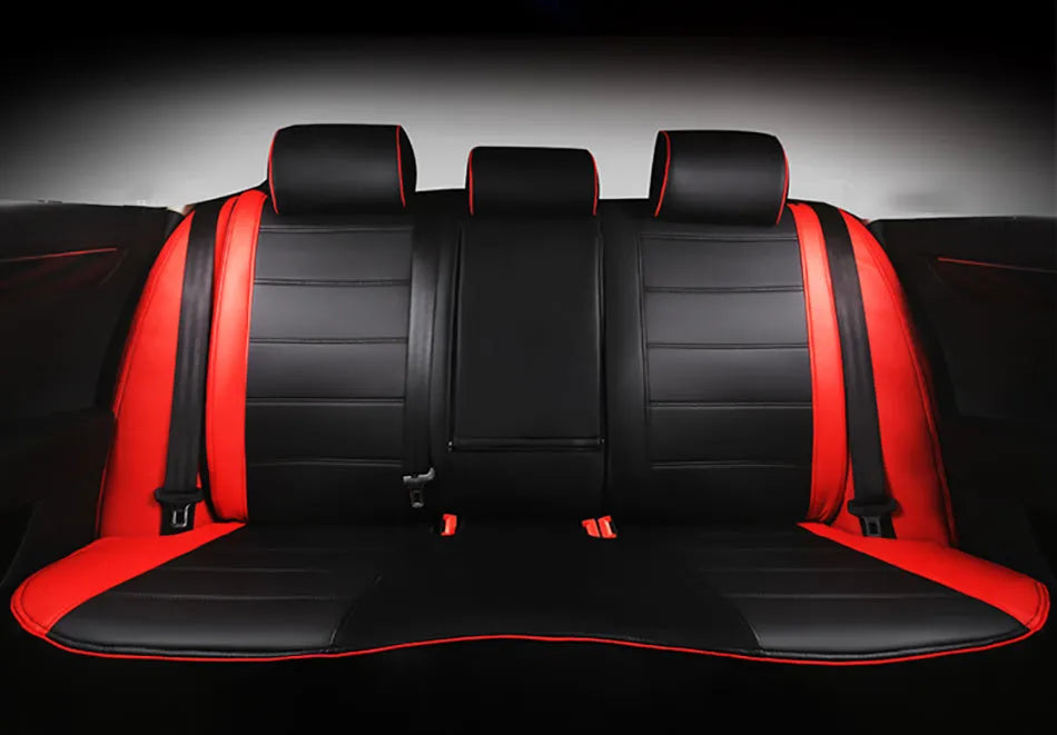 Genuine cow leather all-season car seat cover with binding style construction in beige and black colour options.