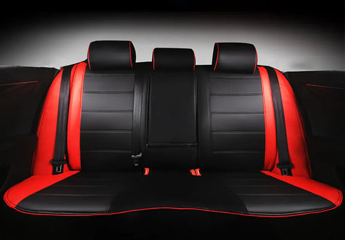 Genuine cow leather all-season car seat cover with binding style construction in beige and black colour options.