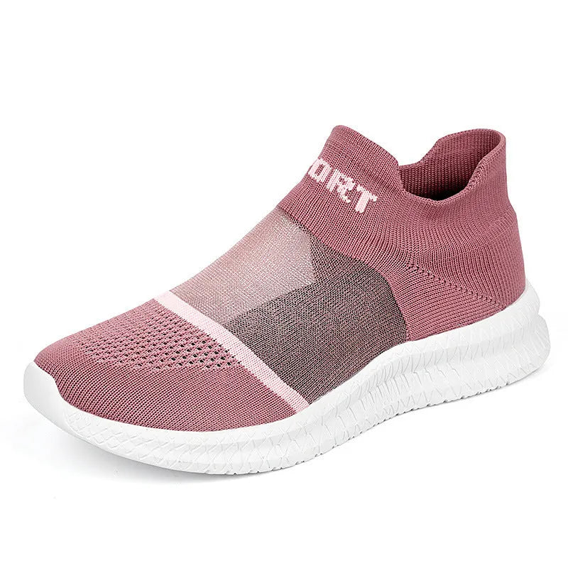 Breathable Flyknit low-top sock shoes in khaki colour with lace and tassel details.