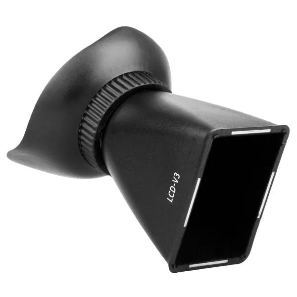 Black camera LCD viewfinder with magnification for DSLR and mirrorless cameras