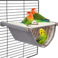 Pet hammock wooden frame gray yellow hanging cradle for small animals