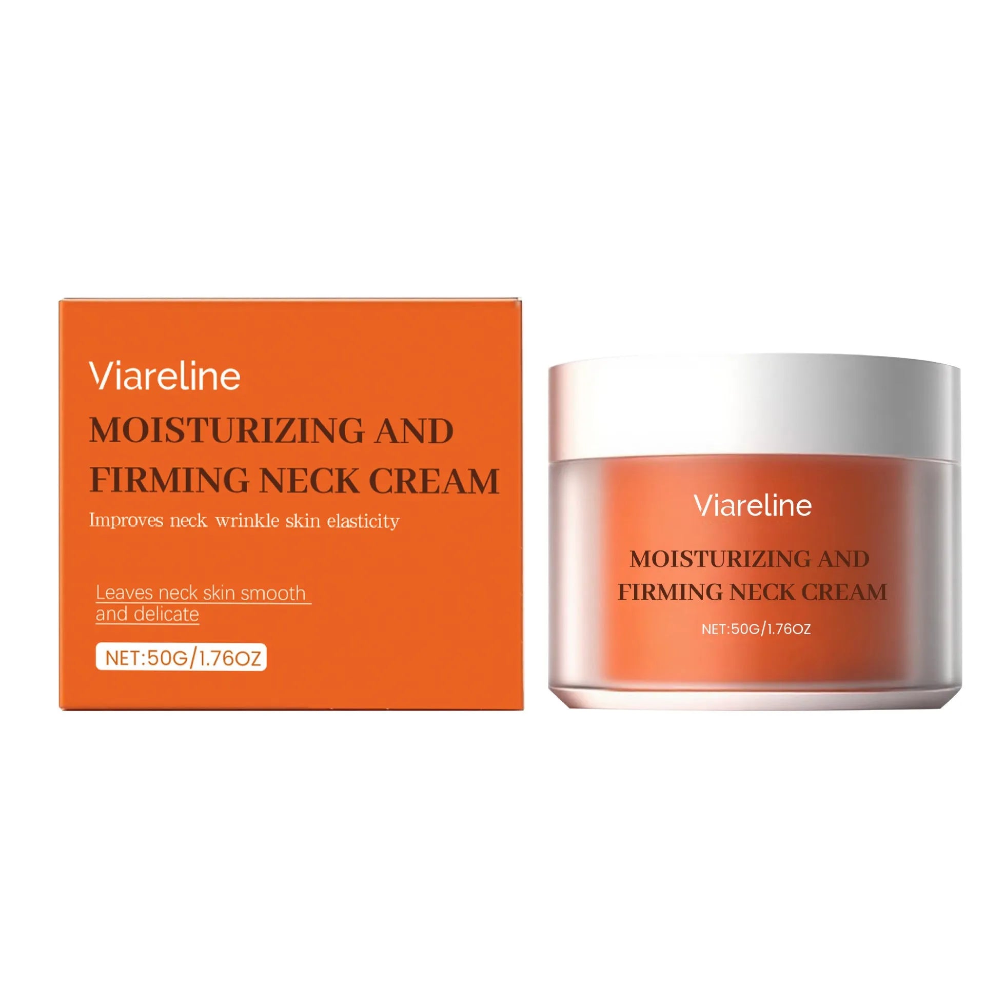 50g neck contour moisturising cream in compact rectangular packaging