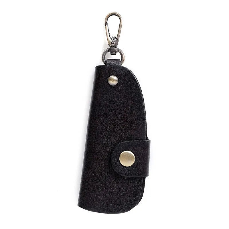 Handmade genuine leather car key case in short length design
