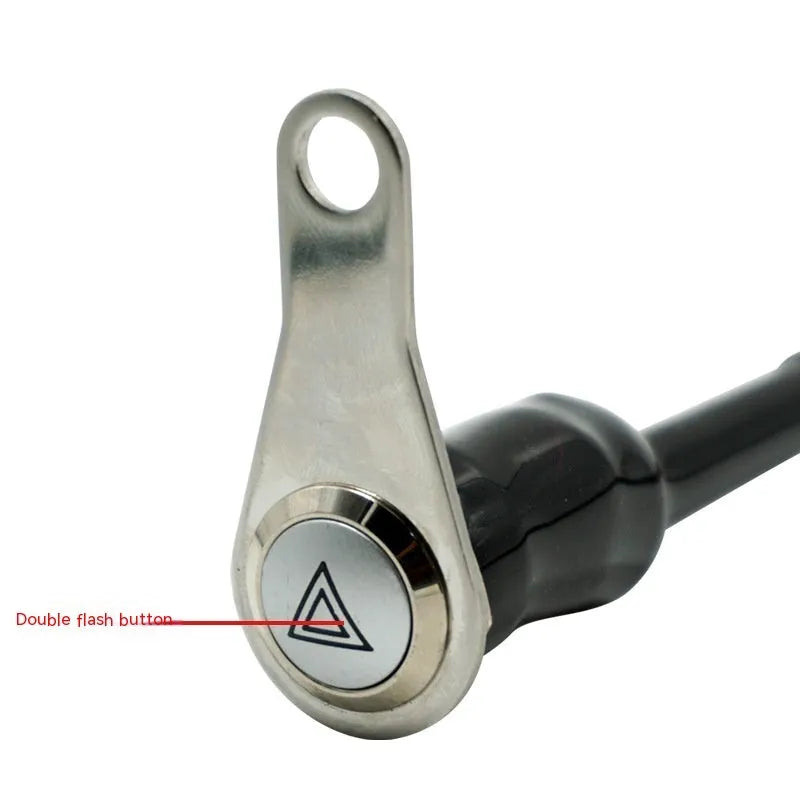 Stainless steel motorcycle double flash switch with black finish and light ring