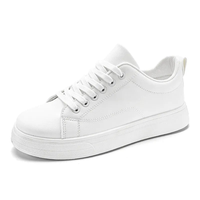 Men's Korean-style low-top sneakers in all black colour with round toe and rubber sole