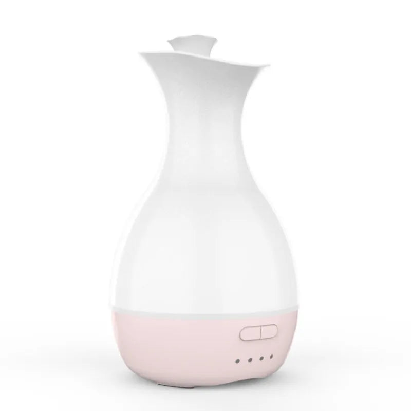 White ultrasonic air humidifier and essential oil diffuser with colourful night light and 200ml water tank