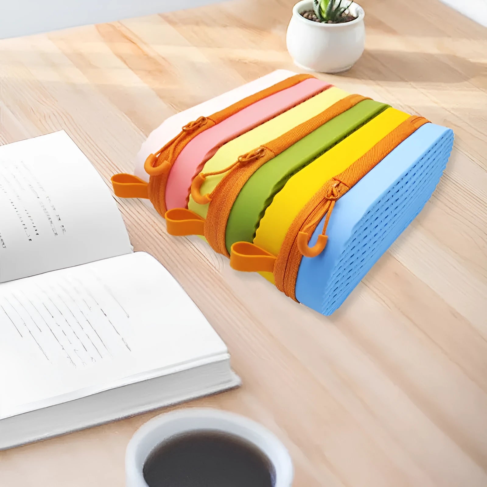 Silicone glasses case in modern simple design with long hand shape measuring 200x80x50mm