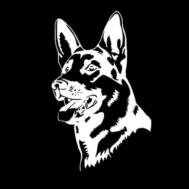 Reflective Alsace Shepherd dog bumper sticker in multiple colour options