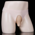 Men's ice silk underwear briefs in black, showing low waist and T-back design