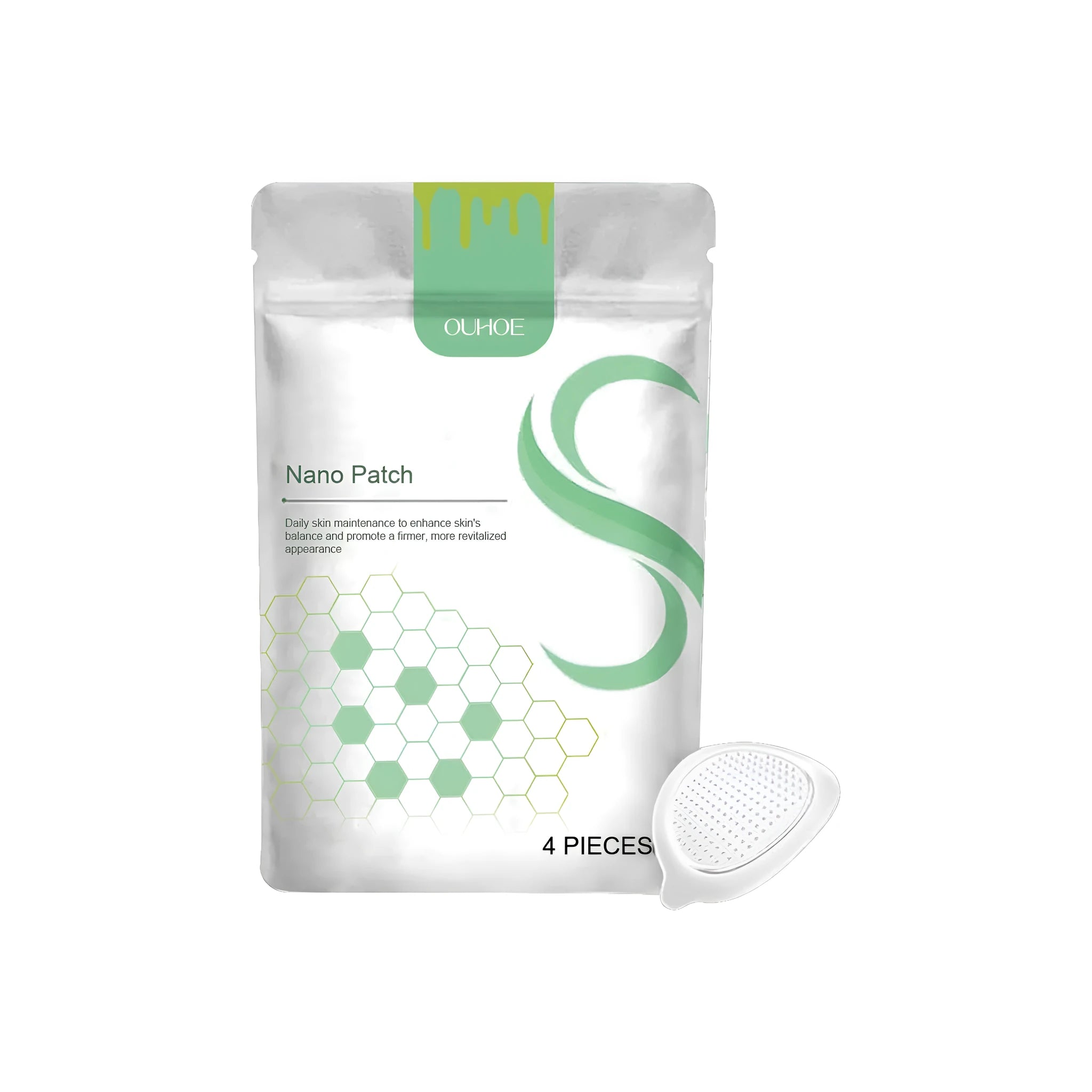 Pack of four micro needle body shaping care patches with botanical ingredients.