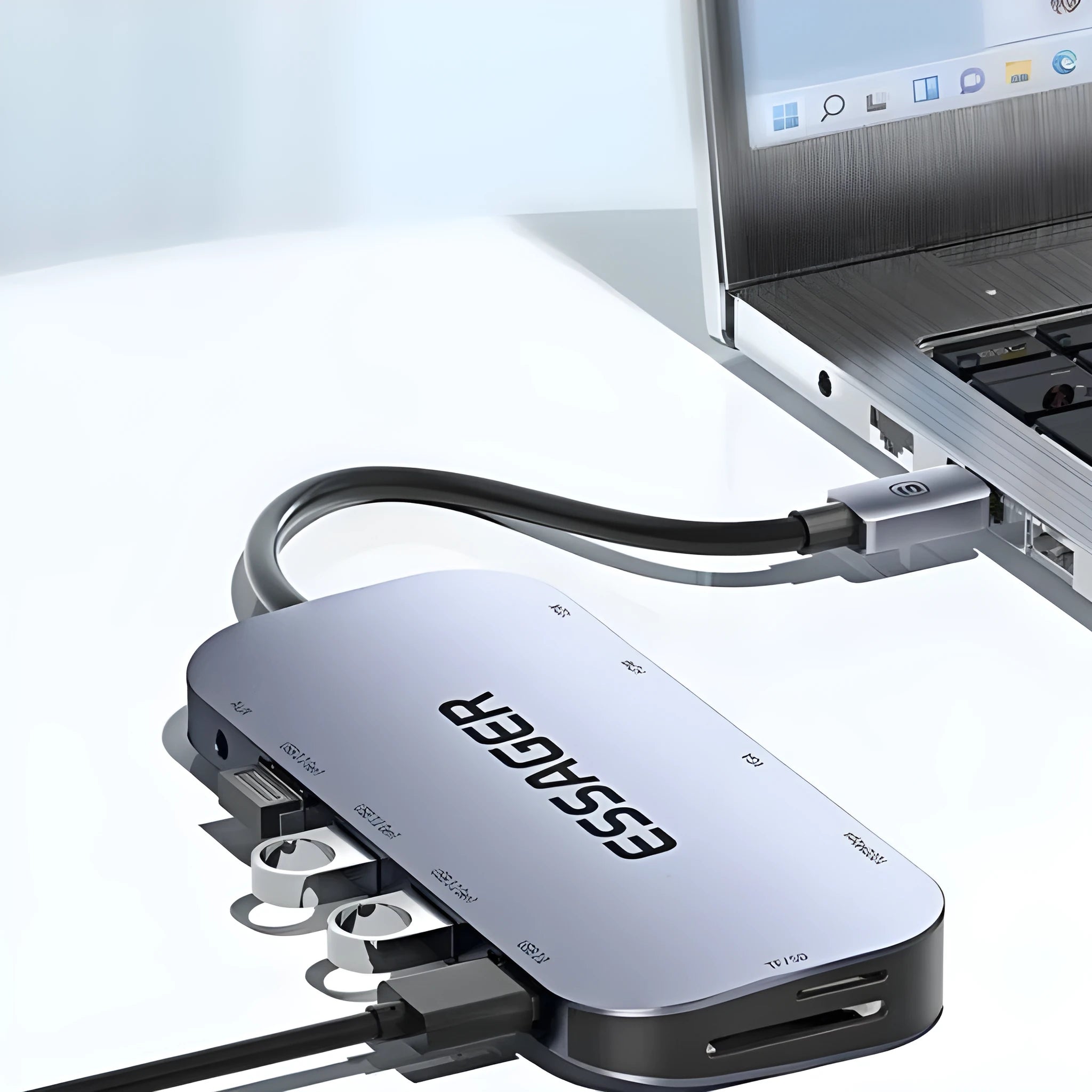 11-in-1 USB-C expansion hub with Gigabit Ethernet port and a 20cm cable