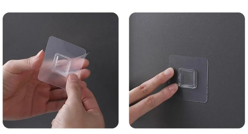 Automatic touchless toothpaste dispenser in blue colour mounted on a bathroom wall.