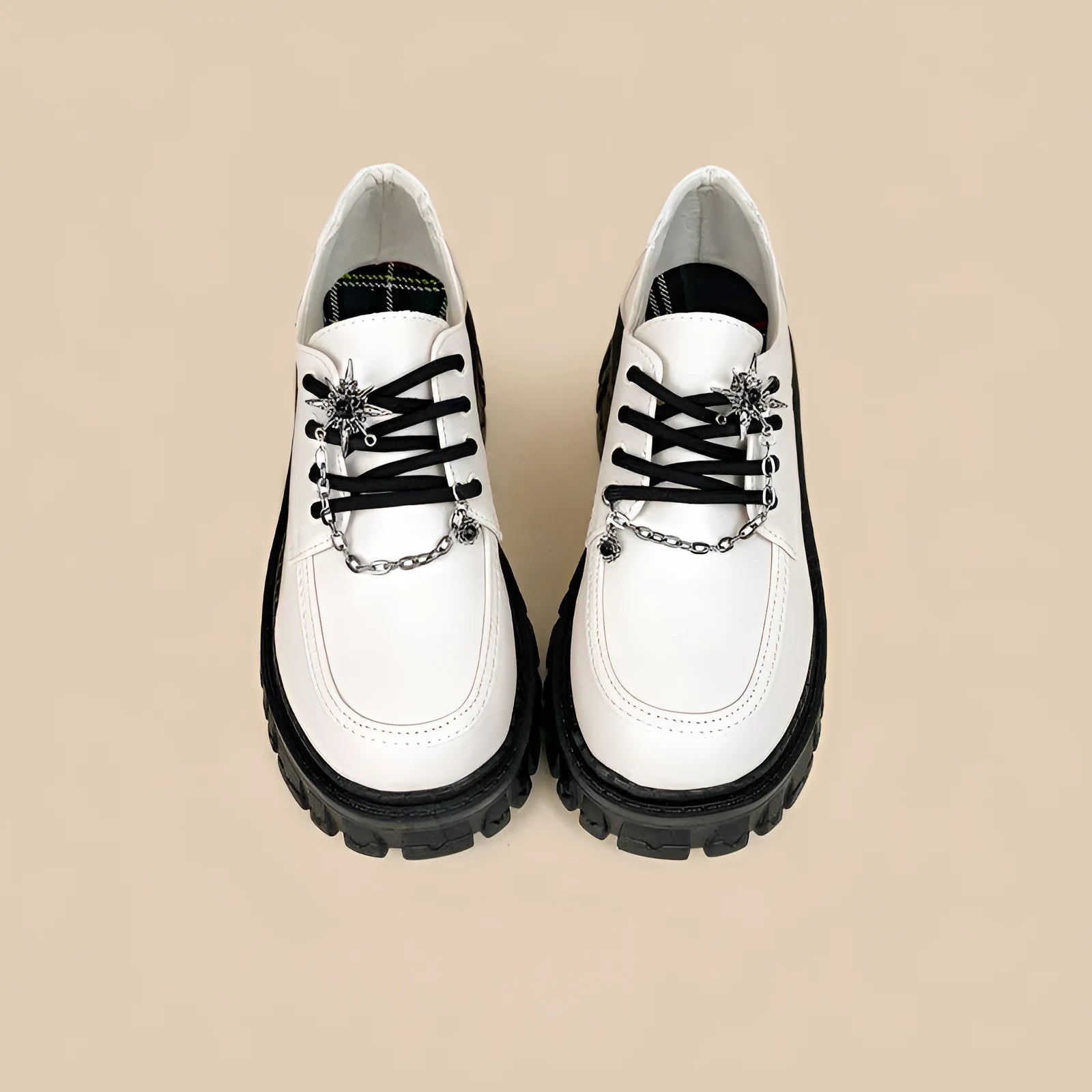 Women's Duke Asterism coloured loafers with a cross-strap and metal buckle, preppy style.