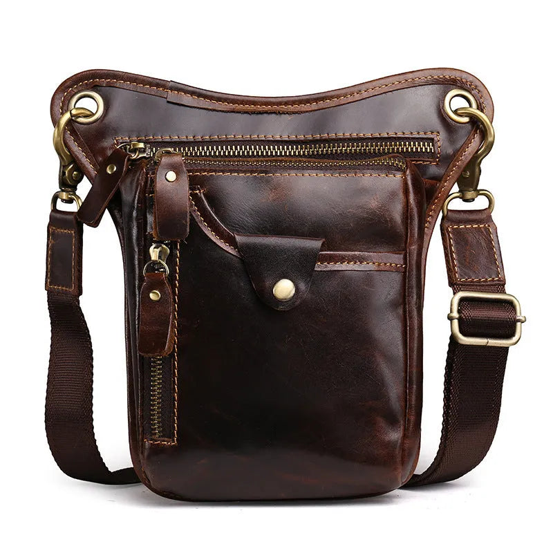 Men's crazy horse leather vintage satchel bag with adjustable strap in multiple colour options