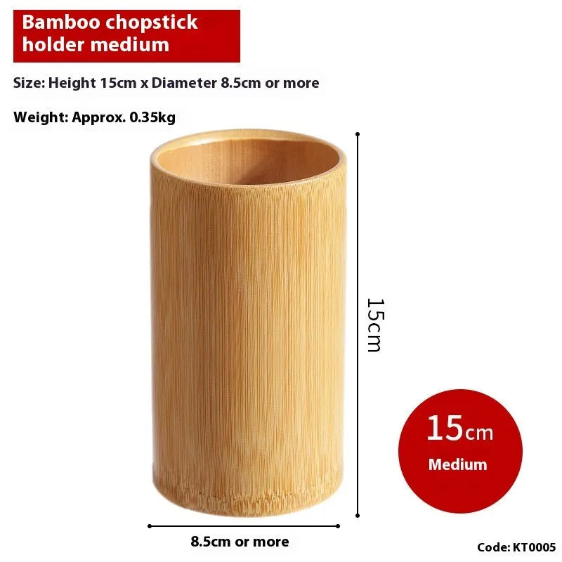 Portable bamboo chopstick holder tube in various sizes and creative designs.