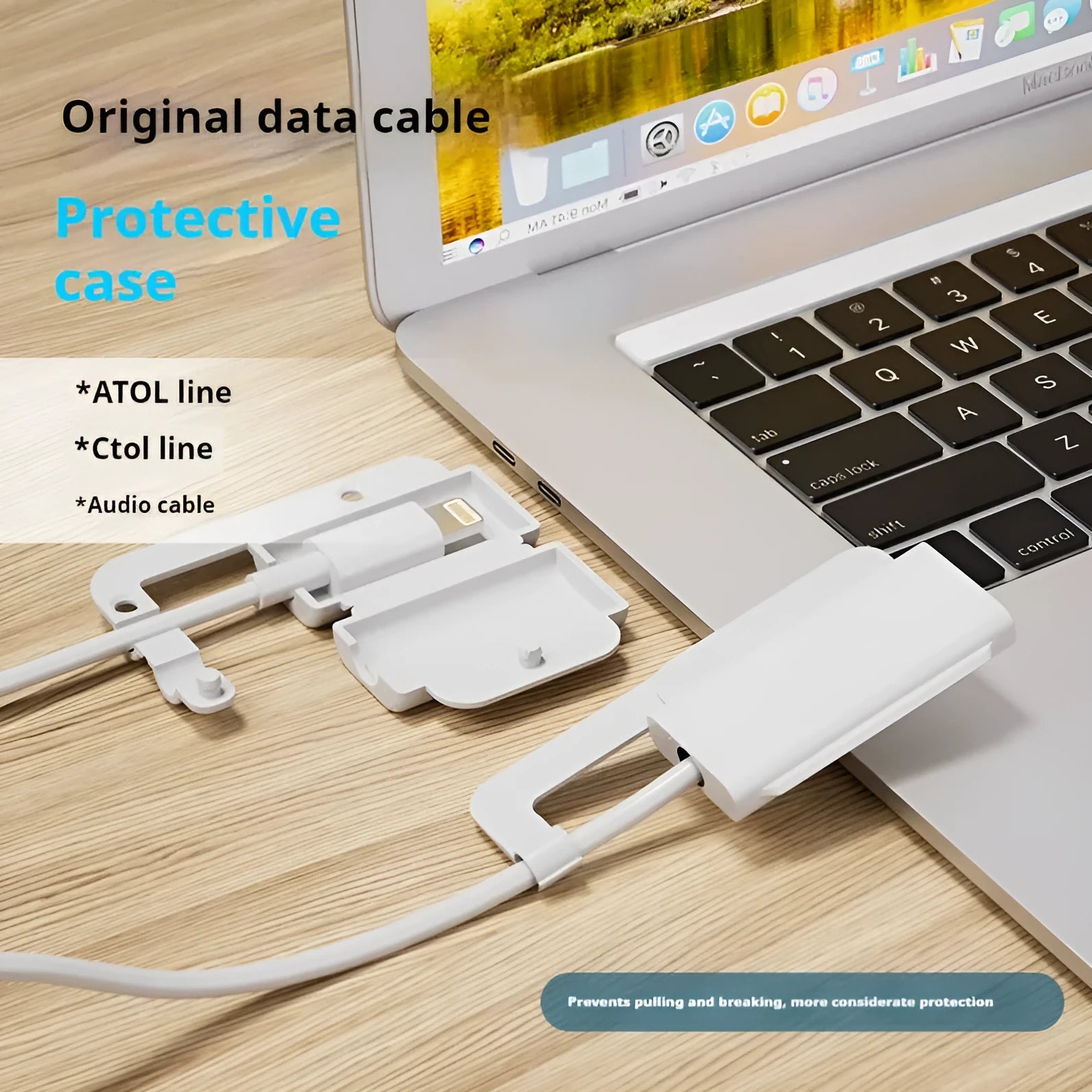 White thickened anti-shock protective sleeve for data cable charger cover