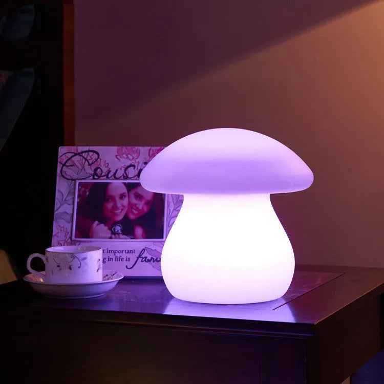 LED night light remote control rechargeable desk lamp waterproof mushroom shape plastic USB