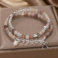 Chinese ancient style beaded butterfly bracelet on woman's wrist