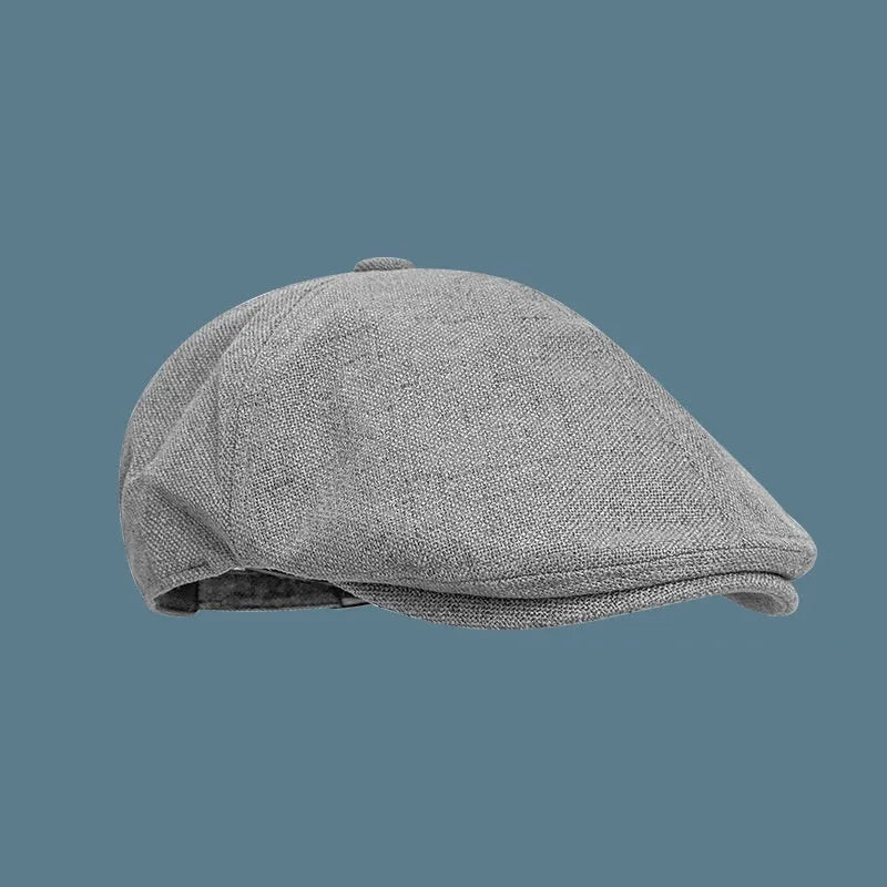 Cotton polyester painter's cap with flat top and adjustable fit in khaki colour