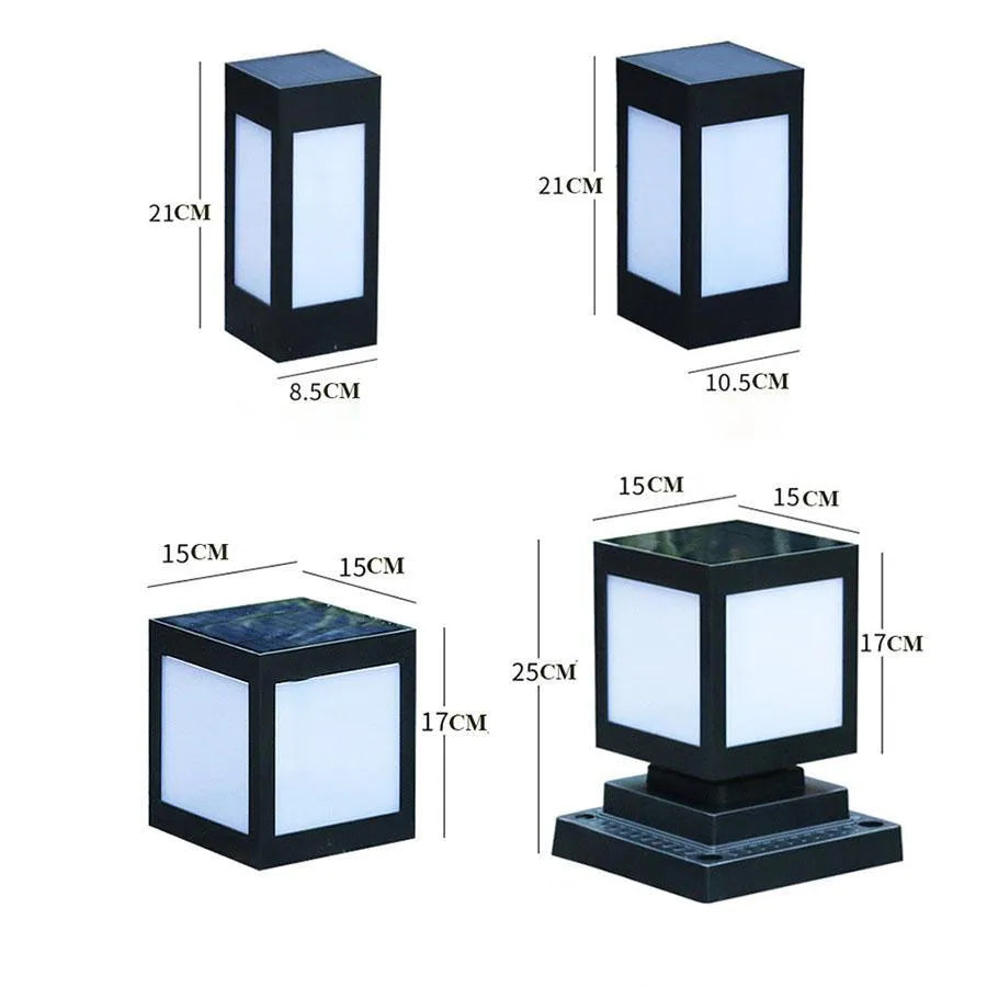 Solar garden lights with LED illumination for outdoor landscape and lawn lighting